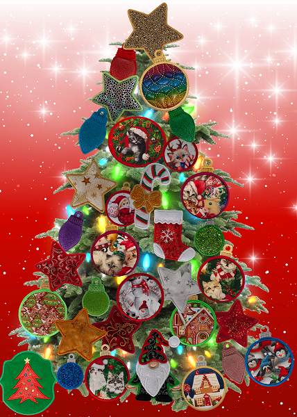 Large Magnetic Christmas Tree Decorated - Cat Lovers
