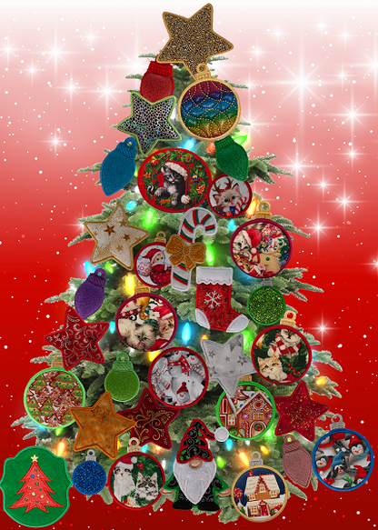 Large Magnetic Christmas Tree Decorated - Cat Lovers