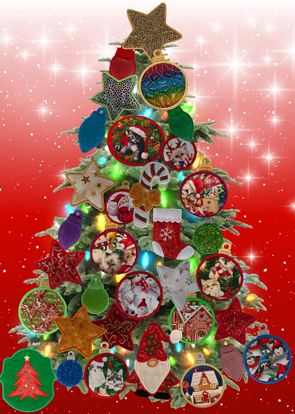 Large Magnetic Christmas Tree Decorated - Cat Lovers