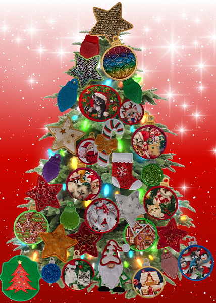 Large Magnetic Christmas Tree Decorated - Cat Lovers
