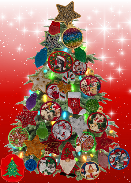 Large Magnetic Christmas Tree Decorated - Cat Lovers