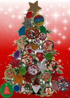 Large Magnetic Christmas Tree Decorated - Cat Lovers