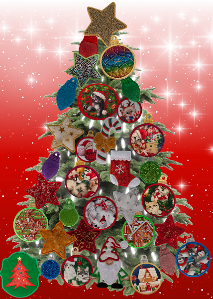 Large Magnetic Christmas Tree Decorated - Cat Lovers
