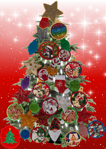 Large Magnetic Christmas Tree Decorated - Cat Lovers