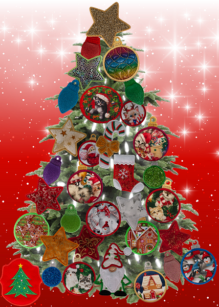 Large Magnetic Christmas Tree Decorated - Cat Lovers