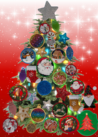 Large Magnetic Christmas Tree - Decorated - Santa & Friends