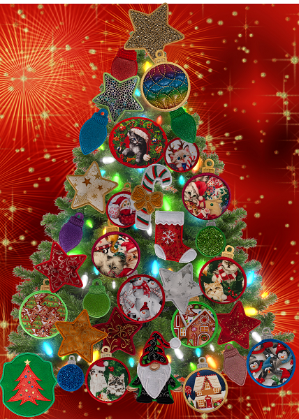 Large Magnetic Christmas Tree Decorated - Cat Lovers