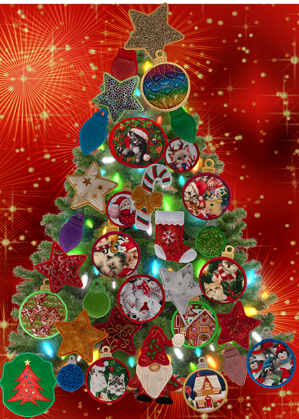 Large Magnetic Christmas Tree Decorated - Cat Lovers