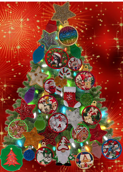 Large Magnetic Christmas Tree Decorated - Cat Lovers