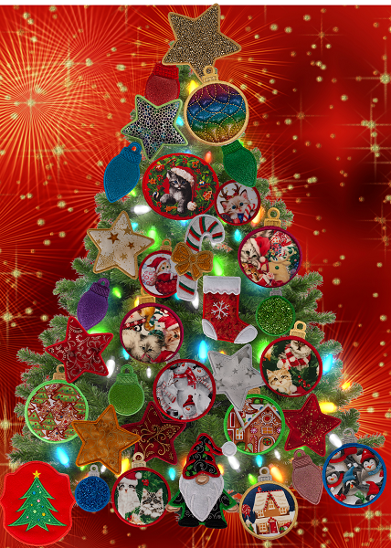 Large Magnetic Christmas Tree Decorated - Cat Lovers