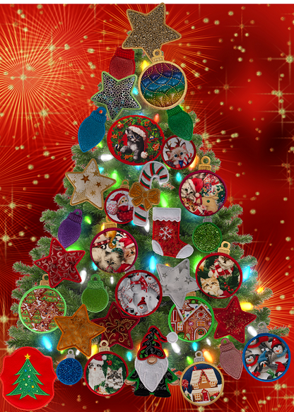 Large Magnetic Christmas Tree Decorated - Cat Lovers