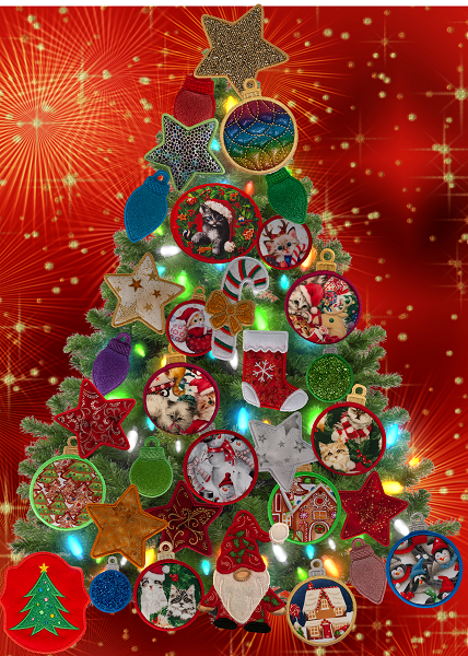 Large Magnetic Christmas Tree Decorated - Cat Lovers