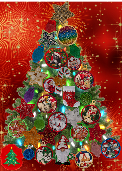 Large Magnetic Christmas Tree Decorated - Cat Lovers