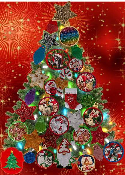 Large Magnetic Christmas Tree Decorated - Cat Lovers
