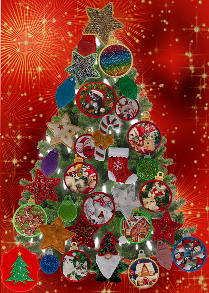 Large Magnetic Christmas Tree Decorated - Cat Lovers