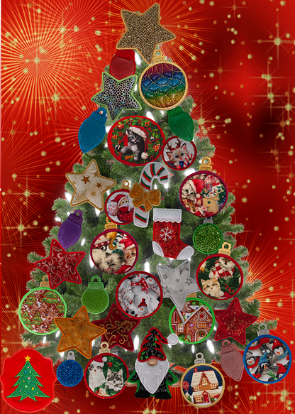 Large Magnetic Christmas Tree Decorated - Cat Lovers