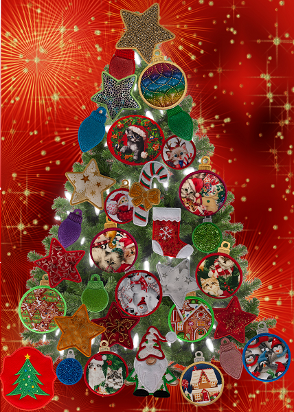 Large Magnetic Christmas Tree Decorated - Cat Lovers