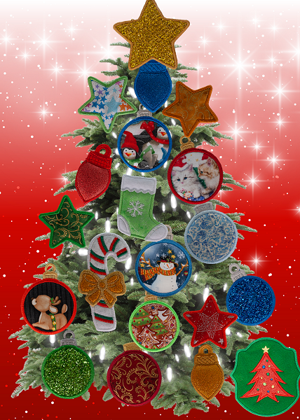 Magnetic Christmas Tree (Medium) Decorated - Gold, Green, Red, Blue