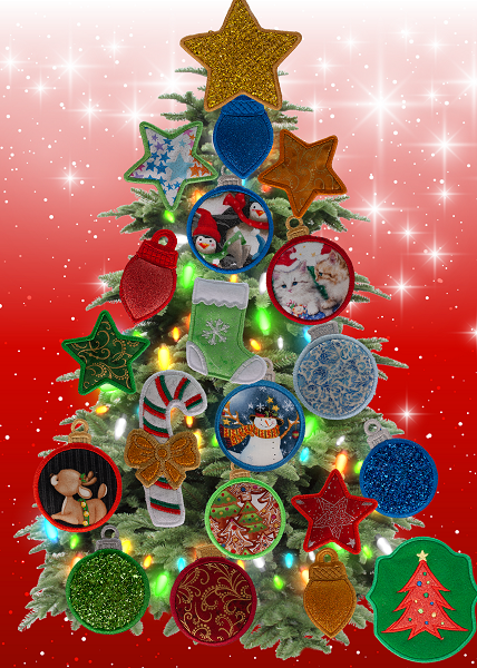 Magnetic Christmas Tree (Medium) Decorated - Gold, Green, Red, Blue