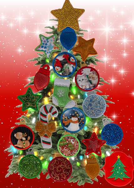 Magnetic Christmas Tree (Medium) Decorated - Gold, Green, Red, Blue