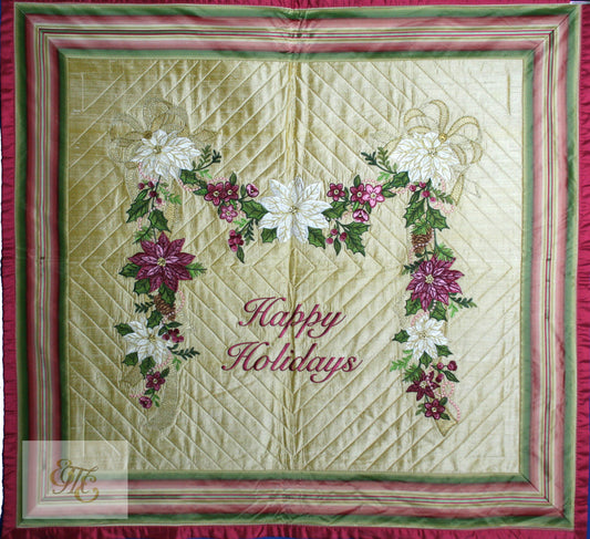 Wall Hanging - Poinsettia Garland Cream